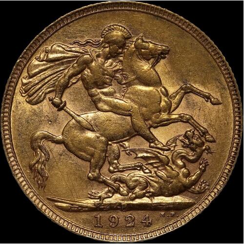 1924 Perth George V Large Head Sovereign Very Fine