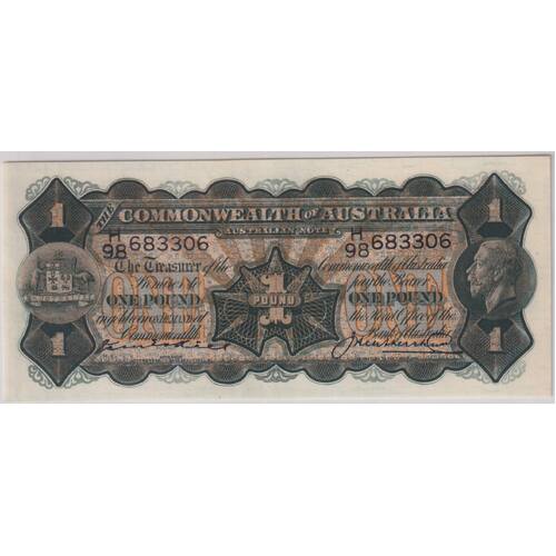 1927 One Pound Kell/Heathershaw R25 PCGS Choice Unc 64