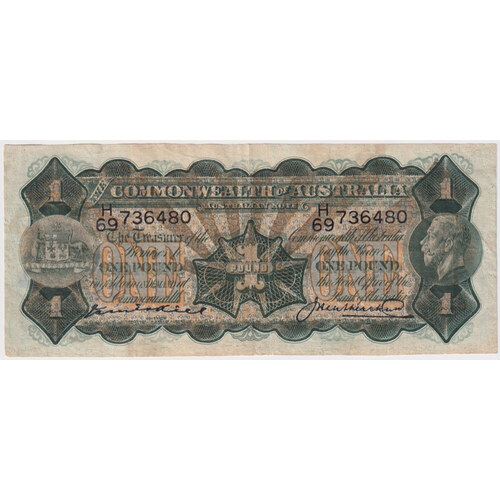 1927 One Pound Kell/Heathershaw R25 about VF