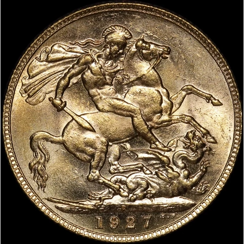 1927 Perth George V Large Head Sovereign good EF