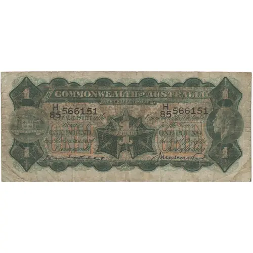 1927 One Pound Kell/Heathershaw R25 Very Good