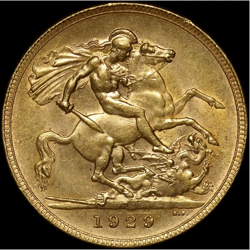 1929 Perth George V Small Head Sovereign about Unc