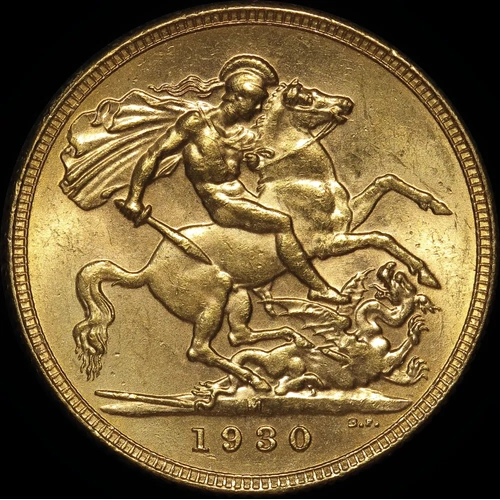 1930 Melbourne George V Small Head Sovereign about FDC
