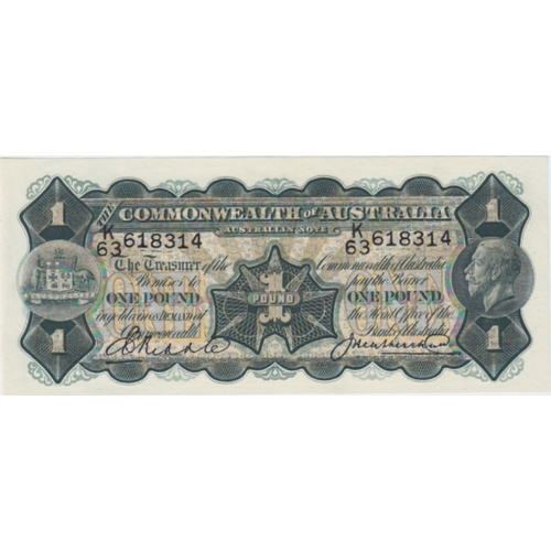 1927 One Pound Riddle/Heathershaw R26 Uncirculated