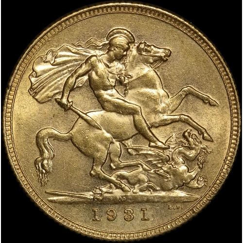 1931 Melbourne George V Small Head Sovereign good EF