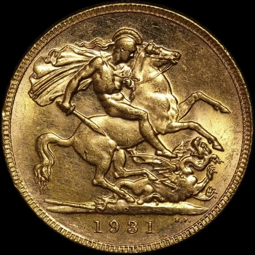 1931 Perth George V Small Head Sovereign about Unc