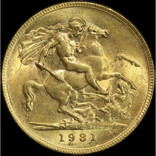 1931 Perth George V Small Head Sovereign good EF
