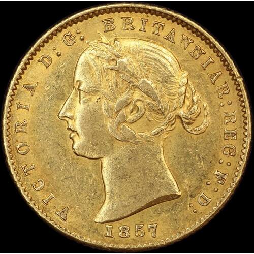 1857 Sydney Mint Type II Half Sovereign PCGS AU58