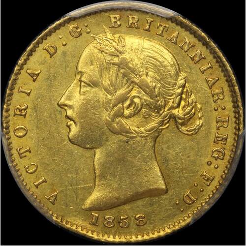 1858 Sydney Mint Type II Half Sovereign PCGS AU55