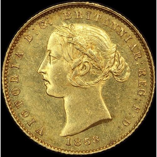 1858 Sydney Mint Type II Half Sovereign Choice Unc (PCGS MS63)