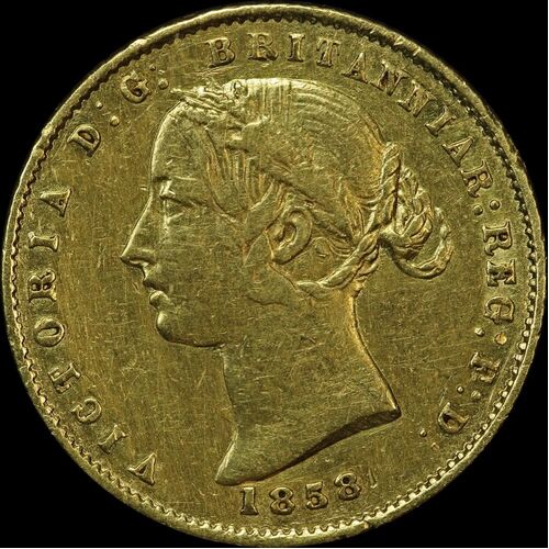 1858 Sydney Mint Type II Half Sovereign good VF