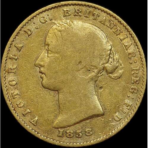 1858 Sydney Mint Type II Half Sovereign Very Good