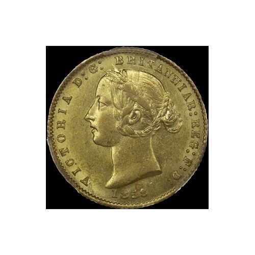 1859 Sydney Mint Type II Half Sovereign PCGS AU58