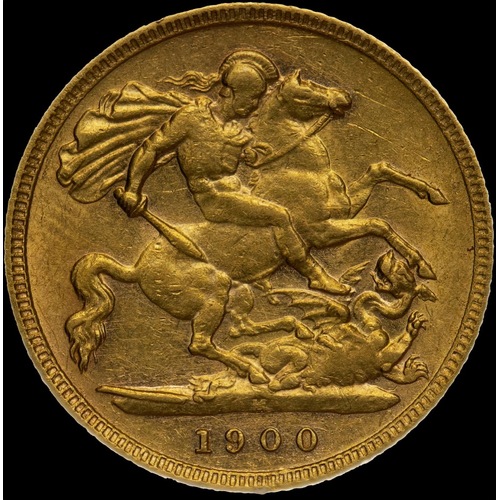 1900 Melbourne Veiled Head Half Sovereign good VF