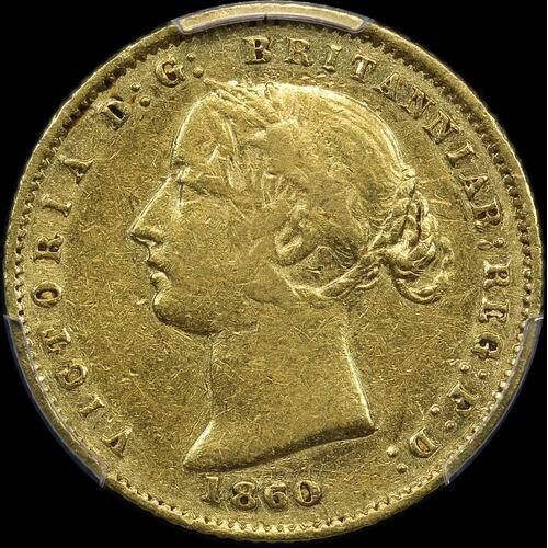 1860/50 Overdate Sydney Mint Type II Half Sovereign PCGS VF35