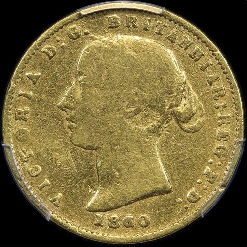 1860/5 Overdate Sydney Mint Type II Half Sovereign Very Good