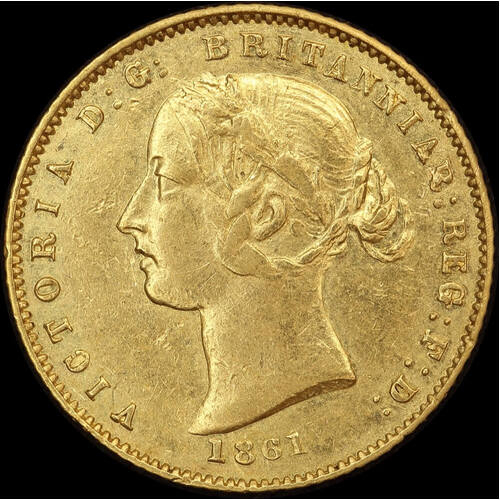 1861 Sydney Mint Type II Half Sovereign PCGS AU50