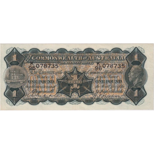 1932 One Pound Riddle/Sheehan R27b good EF