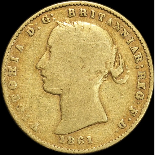 1861 Sydney Mint Type II Half Sovereign Very Good