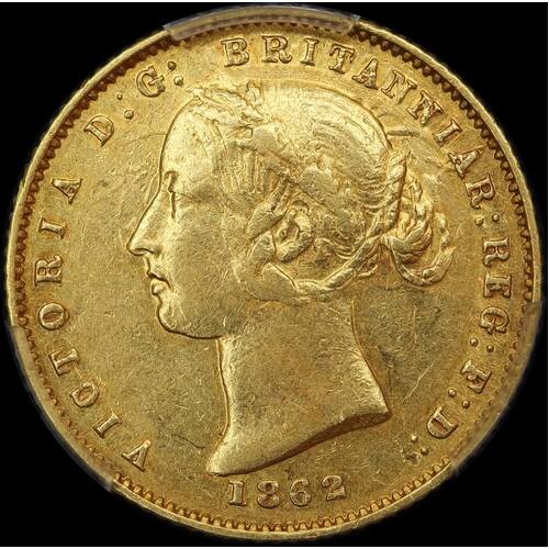 1862 Sydney Mint Type II Half Sovereign PCGS AU53