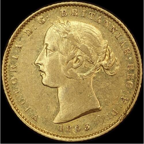 1863 Sydney Mint Type II Half Sovereign PCGS AU58