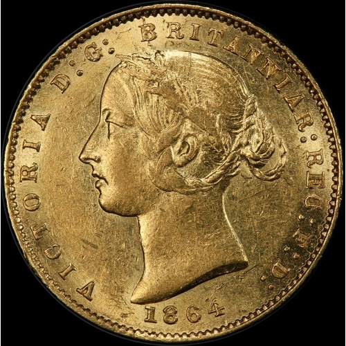 1864 Sydney Mint Type II Half Sovereign about Unc (PCGS AU58)