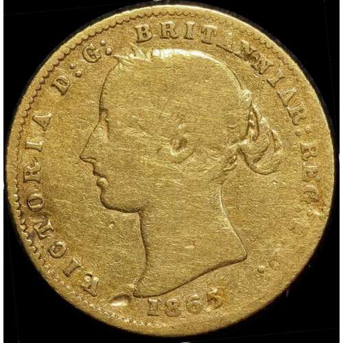 1865 Sydney Mint Type II Half Sovereign Good