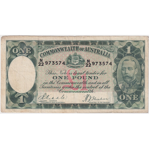 1933 One Pound Riddle/Sheehan R28 Fine