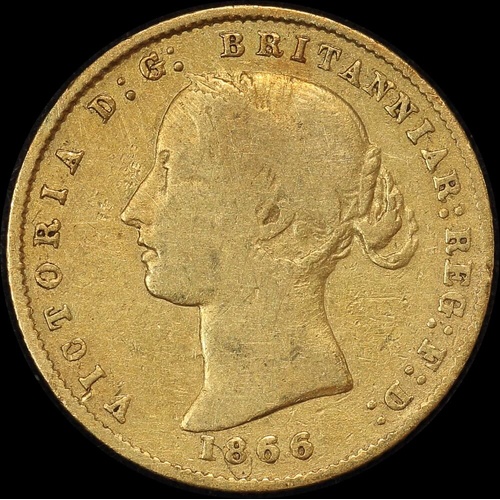 1866 Sydney Mint Type II Half Sovereign Very Good
