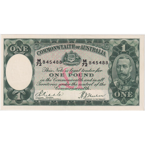 1933 One Pound Riddle/Sheehan R28 good EF