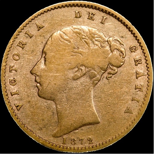 1872 Sydney Young Head Half Sovereign Fine