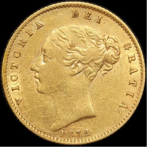 1872 Sydney Young Head Half Sovereign good VF
