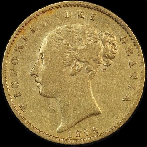 1872 Sydney Young Head Half Sovereign Very Fine