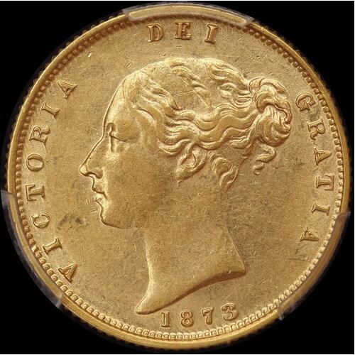 1873 Melbourne Young Head Half Sovereign PCGS AU55