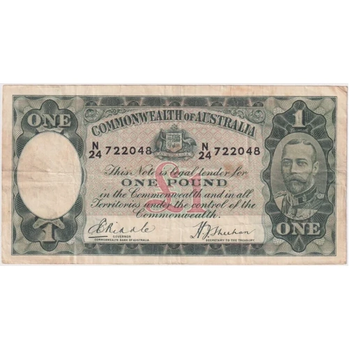 1933 One Pound Riddle/Sheehan R28 Very Fine