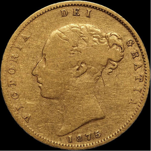 1875 Sydney Young Head Half Sovereign Fine