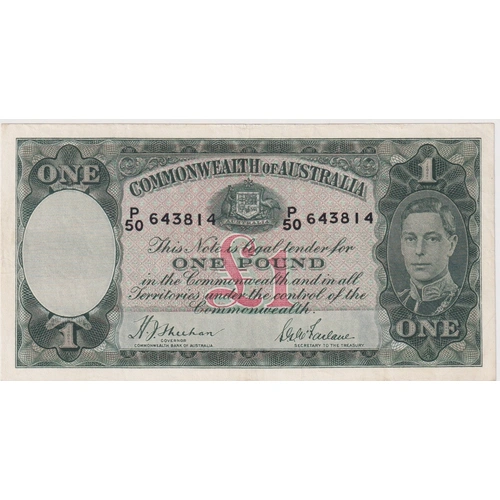 1938 One Pound Sheehan/McFarlane R29 about EF
