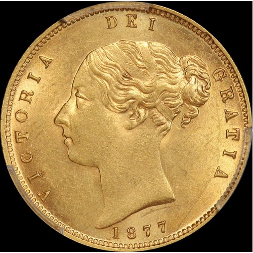 1877 Melbourne Young Head Half Sovereign Unc (PCGS MS62)