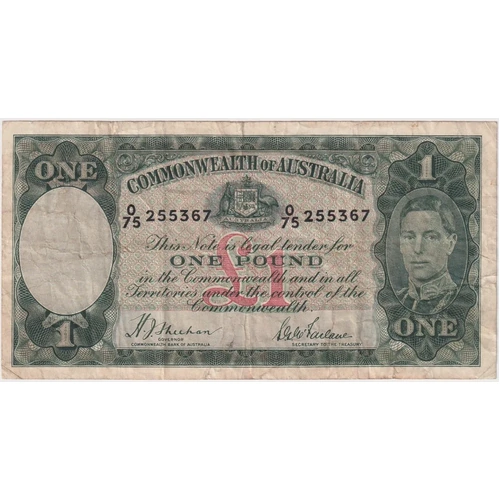 1938 One Pound Sheehan/McFarlane R29 about VF