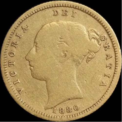 1880 Sydney Young Head Half Sovereign Very Good