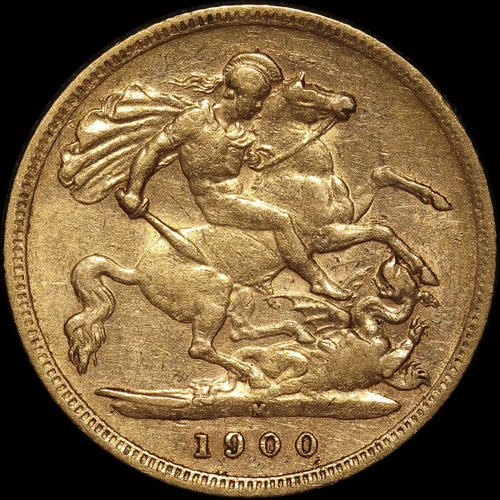 1900 Melbourne Veiled Head Half Sovereign Very Fine