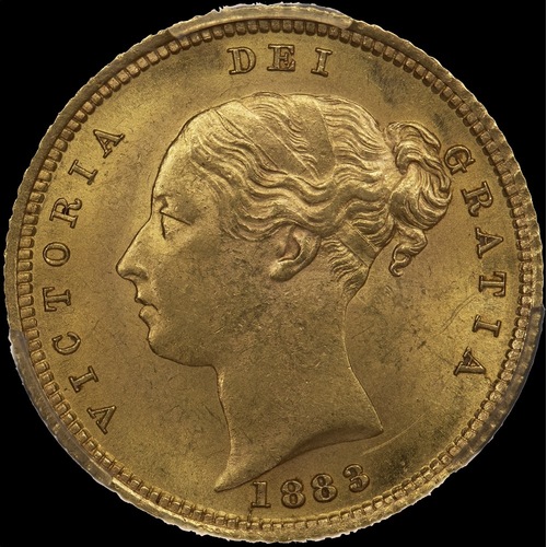 1883 Sydney Young Head Half Sovereign Unc (PCGS MS61)
