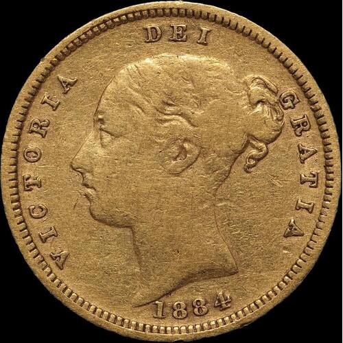 1884 Melbourne Young Head Half Sovereign Fine