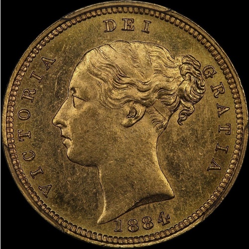 1884 Melbourne Young Head Half Sovereign Unc (PCGS MS62)