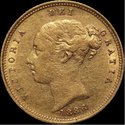 1886 Sydney Young Head Half Sovereign Very Fine