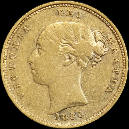 1886 Melbourne Young Head Half Sovereign about VF