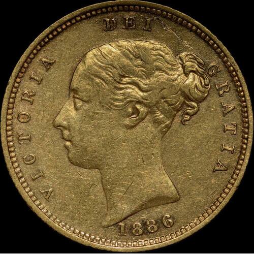 1886 Melbourne Young Head Half Sovereign Very Fine