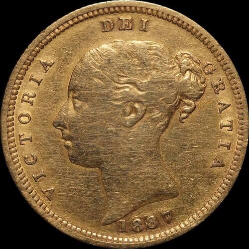 1887 Sydney Young Head Half Sovereign Fine
