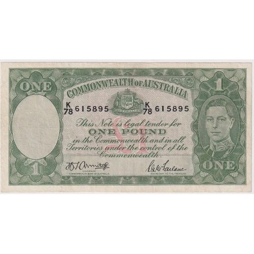 1942 One Pound Armitage/McFarlane R30b about VF