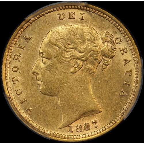 1887 Sydney Young Head Half Sovereign good EF (PCGS AU55)